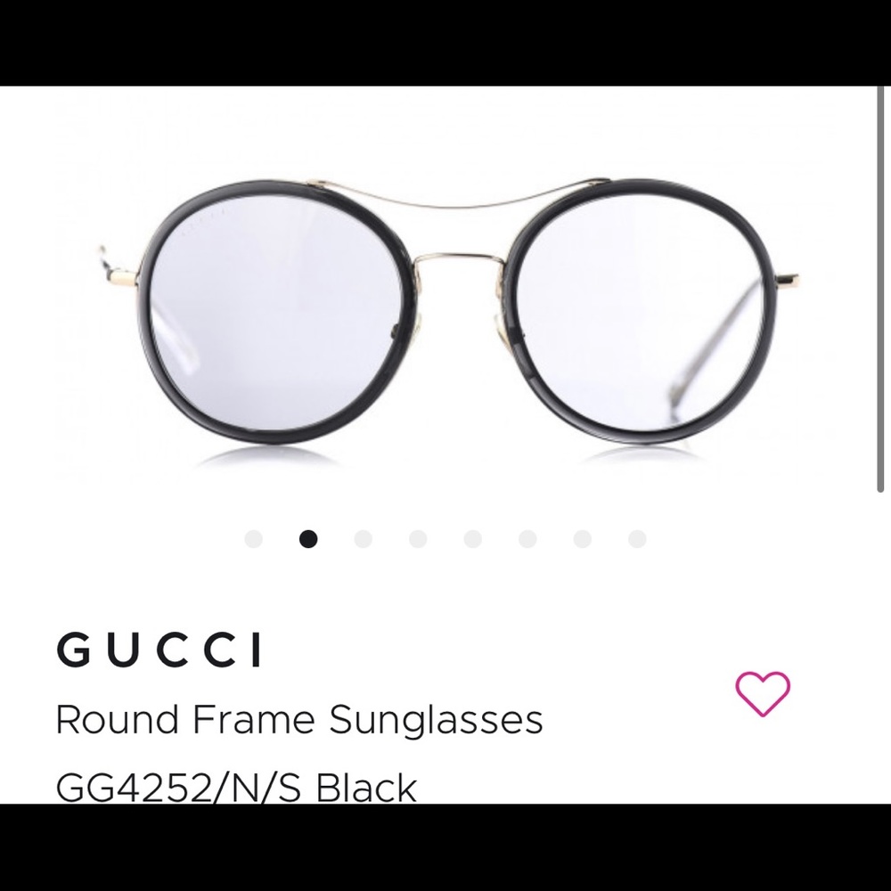 Gucci round light blue sunglasses w/goldstone.